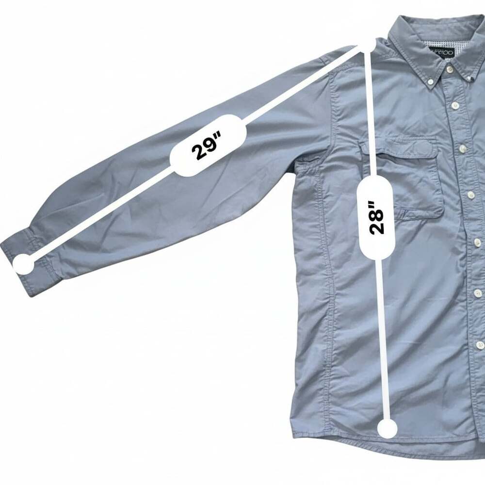 ExOfficio Men's L Slate Blue Long Sleeve Travel Fishing Shirt Vented Back Nylon - Picture 14 of 14